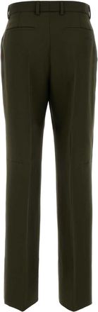 Gucci Womens Wool Blend Trousers Green Mohair