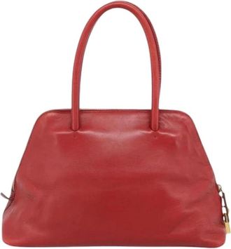 Prada Pre-owned Leather Handbag - Dames - Pre-owned - Rood - Maat: ONE Size Leer