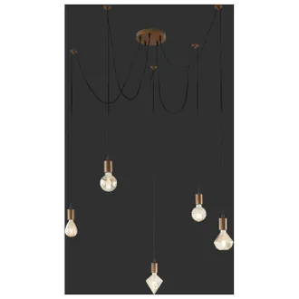Trio Lighting Italia Lampadario Sospensione Cord 60w Attacco Grande 27 Colore Ruggine 310100562 - Trio