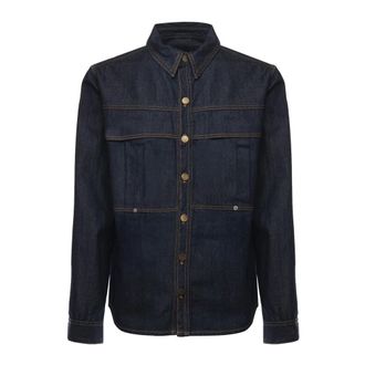 Giuliano Galiano Blauwe Denim Knoopshirt - Heren - Spijkeroverhemden - Blauw - M - Denim - Overhemden