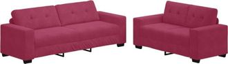 vidaXL Vidaxl - Sofa Set 2 pcs Wine red 221 x 78 x 80 cm Velvet