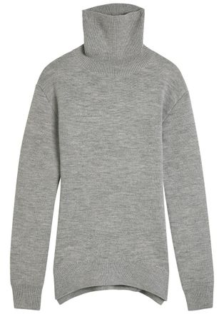 Toteme Roll-neck Wool Jumper - Light Grey - S (UK8-10 / S)