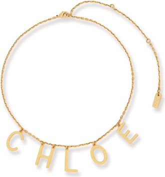 Chloé Letters Brass Necklace