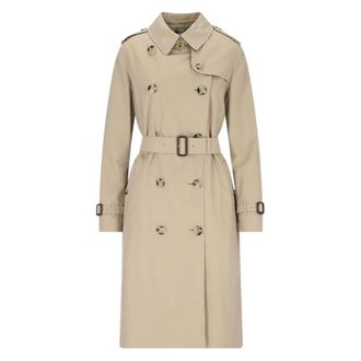 Burberry Kensington Long Gabardine Trench Coat, Brand Size 4 ( US Size 2 )