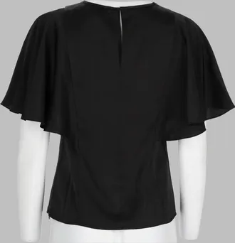 Michael Michael Kors Satin Cape Sleeves Blouse - Black