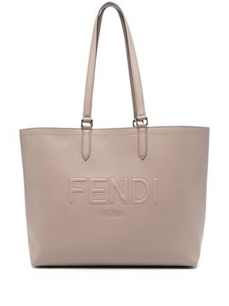 Fendi leather tote bag - Neutrals