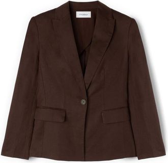 Motivi Linnen Lyocell Blend Blazer - Dames - Blazers - Bruin - XS - Linnen - Jassen