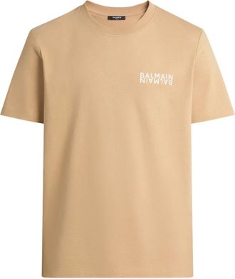 Balmain Camiseta con espejo estampado - Tops - Hombre - Marr&oacute;n - 3XL