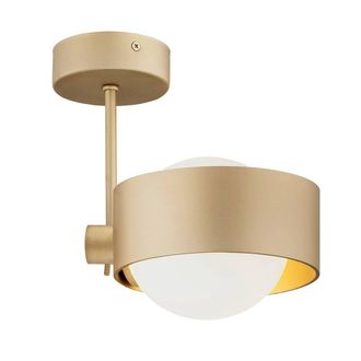 Netlighting Massimo Plus Outdoor Globe Ceiling Light Opal Matt Gold IP44