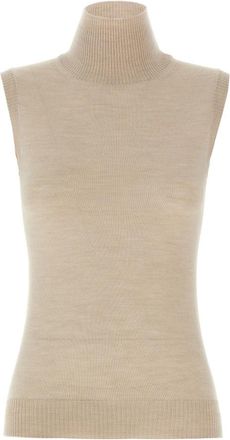 Sportmax Vertigo - Dames - Coltruien - Beige - XS - Wol - Truien & Vesten