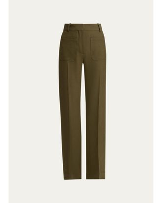 Victoria Beckham Alina Patch Pocket Wide-Leg Trousers
