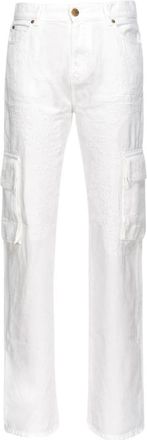 Pinko Cargo Bull Comfort Broek - Dames - Straight fit broeken - Wit - W29 - Katoen - Broeken