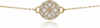 Georgina Jewelry Womens Signature Flower Mother Pearl Necklace In Gold