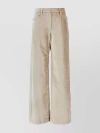 Brunello Cucinelli wide leg luxe velvet trousers
