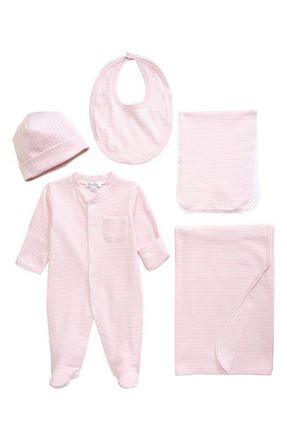Kissy Kissy Simple Stripes 5-Piece Set in Pink at Nordstrom, Size Newborn