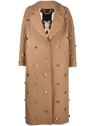 Philipp Plein stud-detailed button-front coat - Neutrals