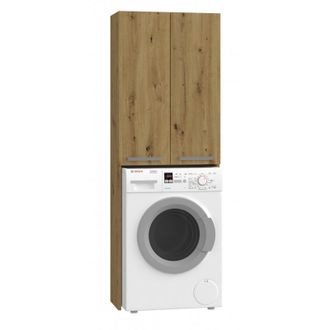 Hucoco Como - Mueble Para Lavadora De Estilo Moderno - 183x64x30 - 2 Puertas+4 Baldas