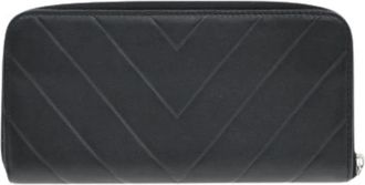 Chanel Pre-owned CC Charm Zip Around Portemonnee - Dames - Vintage Accessoires - Zwart - ONE Size - Leer - Vintage