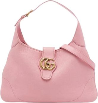 Gucci Pre-owned Aphrodite Schoudertas - Dames - Pre-owned - Roze - Maat: ONE Size Leer