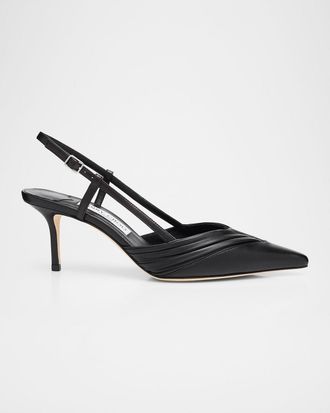 Jimmy Choo London Afia 65 Leather Slingback Pumps