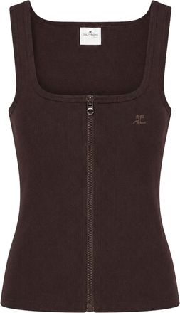 Courr&egrave;ges 90S-STYLE RIBBED TANK TOP WITH ZIP - Courreges - Woman