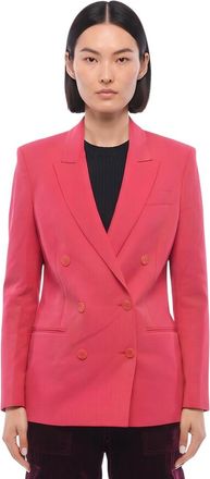 Stella McCartney Pink Solid Peaked Lapel Blazer