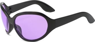 Generic Large Frame Mens Vacation Sunglasses Outdoor Driving Sports Sun Glasses(Purple)