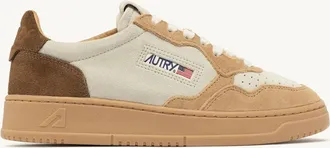 Autry MEDALIST LOW TRICOLOR SNEAKERS IN SUEDE COLOR TUNDRA EGG AND PEANUT