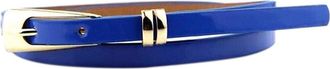 Bluelans Womans Candy Colour Faux Leather Thin Skinny Waistband Waist Belt (Blue)