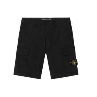 Stone Island Casual Shorts, male, Black, Size: W32 Cargo Bermuda Shorts