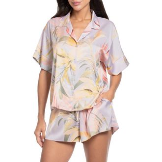 Midnight Bakery Satin Short Pajamas in Purple at Nordstrom, Size X-Large