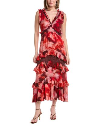 Marchesa V-Neck Maxi Dress