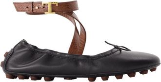 Tod's Womens Gommini Flat Black Leather