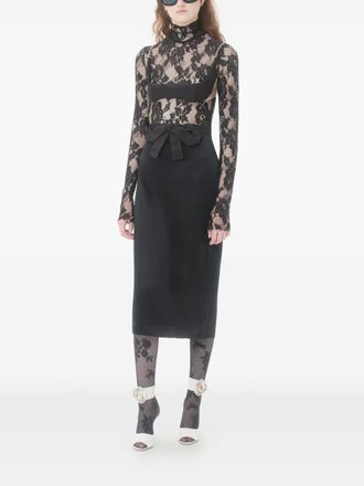 Valentino Garavani Satijnen midi-rok - Zwart