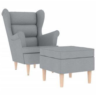 vidaXL Poltrona con Poggiapiedi Grigio Chiaro in Tessuto - Vidaxl