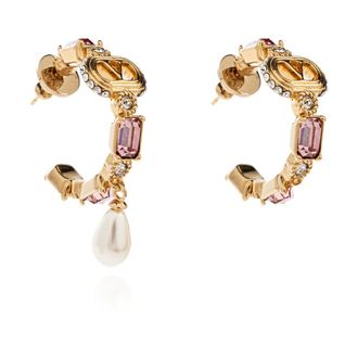 Valentino Garavani Accessoires, Dames, Geel, ONE Size, Oorbellen met Kristallen
