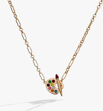 Alex and Ani Artist Palette & Paint Brush Toggle Necklace in Gold at Nordstrom