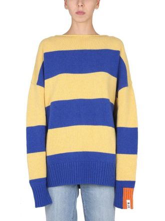 RIGHT FOR Oversized Knit Sweater With Striking Blue