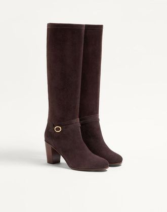 Valentino Garavani Stivale Pattie In Crosta 75Mm Donna MARRONE 35.5