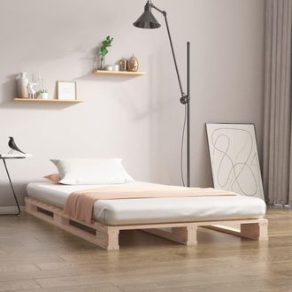 Berkfield Home Pallet Bed 75x190 cm Small Single Solid Wood Pine in Brown