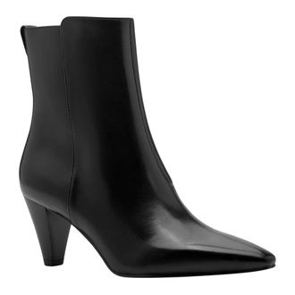 Tamaris Leren enkellaarsje - Dames - Schoenen - Zwart - Maat: 39 EU Leer