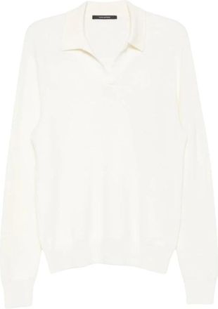 Tagliatore Virgin Wool Polo - Heren - Polos - Wit - XL - Wol - Tops