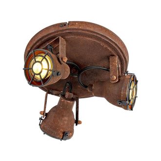 QAZQA Smart Ceiling Light Rust Brown Incl. 3 WiFi GU10 - Sorra