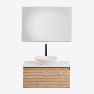 Sklum Sklum - Conjunto De Mueble De Ba&ntilde;o En Madera De Fresno Tedrik