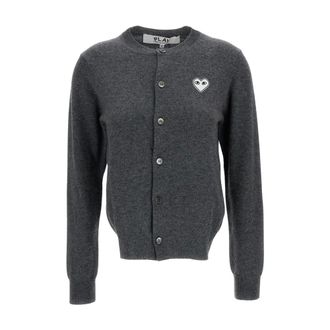 Comme Des Gar&ccedil;ons Truien & Vesten, Dames, Grijs, XS, Wol, Fijngebreide wollen vest
