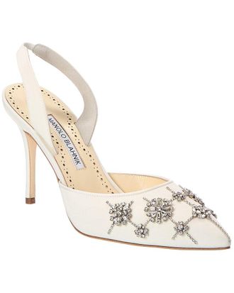 Manolo Blahnik Ralyne 90 Satin Slingback Pump