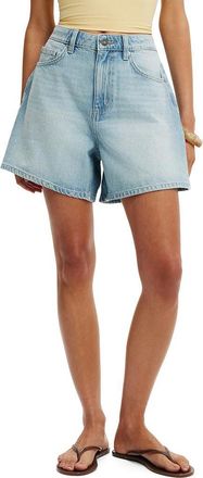 Cotton On High Waist 90s Denim Shorts in Laurel Blue at Nordstrom, Size 10