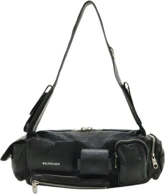 Balenciaga Pre-owned Leren Super Busy XS Sling Bag - Dames - Vintage Schoudertas - Zwart - ONE Size - Leer - Vintage