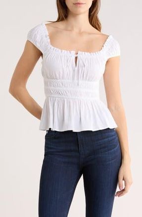 Abound Pretty Peplum Top in White at Nordstrom Rack, Size X-Large