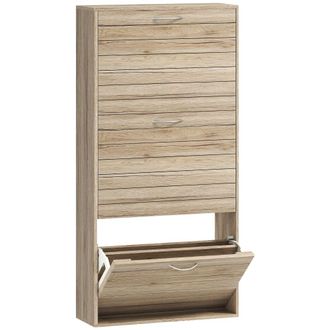 HOMCOM Zapatero estrecho 57x23.5x116 cm roble